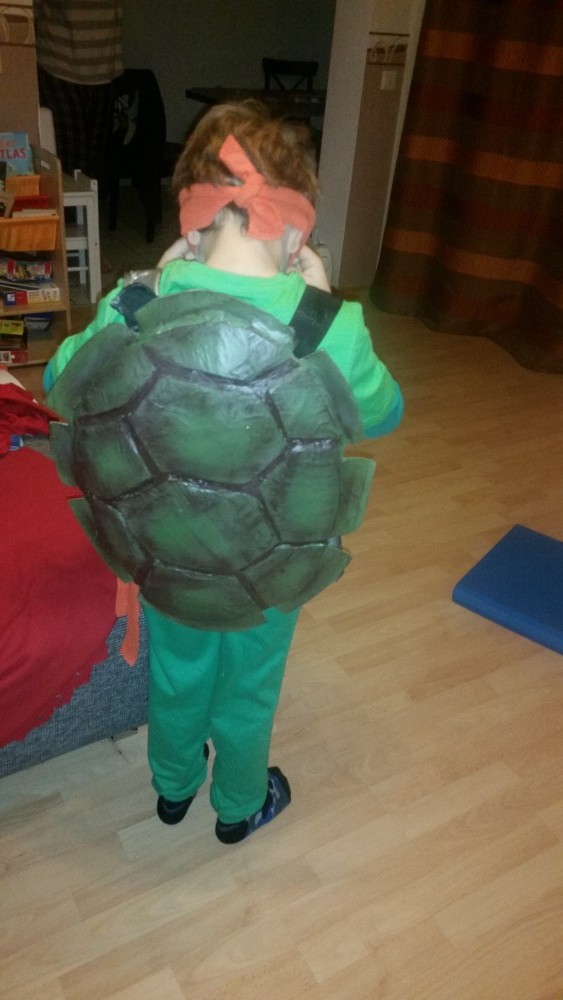 Schildkrötenpanzer aus Plüsch für Kinder Kostüm Ninja Turtle Verkleidung 